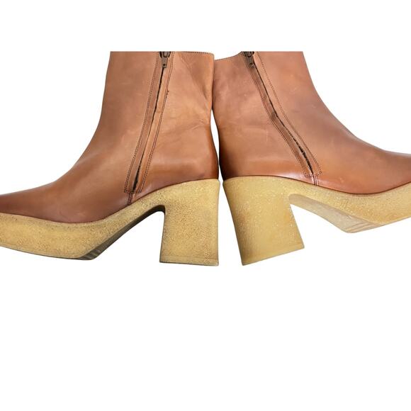 Seychelles Navigate Side Zip Women's Platform Brown Boots Size 9 - Picture 6 of 13